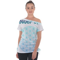 Flower Of Life  Off Shoulder Tie-up Tee