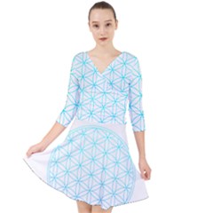 Flower Of Life  Quarter Sleeve Front Wrap Dress by tony4urban