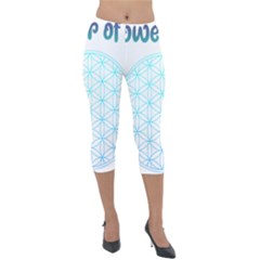 Flower Of Life  Lightweight Velour Capri Leggings  by tony4urban