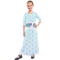 Flower Of Life  Kids  Quarter Sleeve Maxi Dress by tony4urban