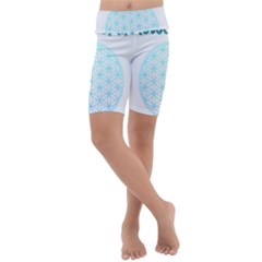 Flower Of Life  Kids  Lightweight Velour Cropped Yoga Leggings by tony4urban