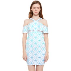 Flower Of Life  Shoulder Frill Bodycon Summer Dress