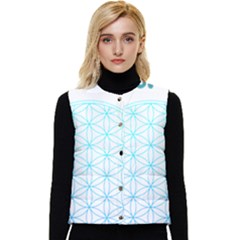 Flower Of Life  Women s Short Button Up Puffer Vest by tony4urban