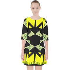 Abstract Pattern Geometric Backgrounds   Quarter Sleeve Pocket Dress by Eskimos