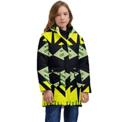 Abstract Pattern Geometric Backgrounds   Kid s Hooded Longline Puffer Jacket by Eskimos