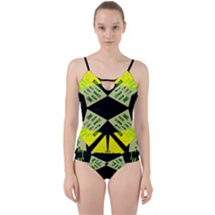 Abstract Pattern Geometric Backgrounds   Cut Out Top Tankini Set by Eskimos