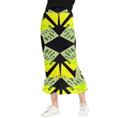 Abstract Pattern Geometric Backgrounds   Maxi Fishtail Chiffon Skirt