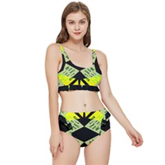 Abstract Pattern Geometric Backgrounds   Frilly Bikini Set