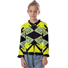 Abstract Pattern Geometric Backgrounds   Kids  Frill Detail Tee