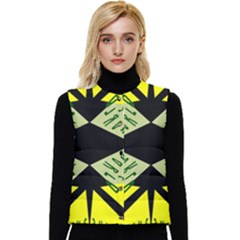 Abstract Pattern Geometric Backgrounds   Women s Short Button Up Puffer Vest