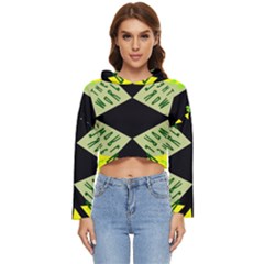 Abstract Pattern Geometric Backgrounds   Women s Lightweight Cropped Hoodie