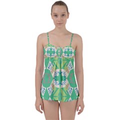 Abstract Pattern Geometric Backgrounds   Babydoll Tankini Set by Eskimos