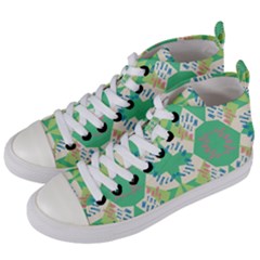 Abstract Pattern Geometric Backgrounds   Women s Mid-top Canvas Sneakers by Eskimos