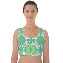 Abstract Pattern Geometric Backgrounds   Velvet Crop Top by Eskimos