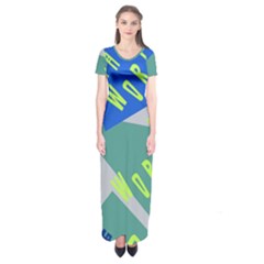 Abstract Pattern Geometric Backgrounds   Short Sleeve Maxi Dress by Eskimos