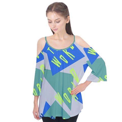 Abstract Pattern Geometric Backgrounds   Flutter Sleeve Tee  by Eskimos