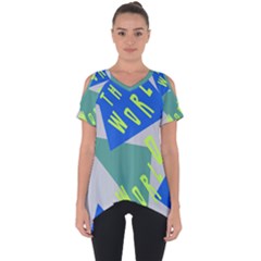 Abstract Pattern Geometric Backgrounds   Cut Out Side Drop Tee by Eskimos