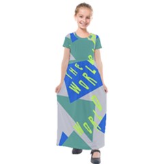 Abstract Pattern Geometric Backgrounds   Kids  Short Sleeve Maxi Dress by Eskimos