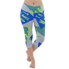 Abstract Pattern Geometric Backgrounds   Lightweight Velour Capri Yoga Leggings by Eskimos