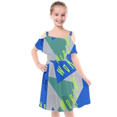 Abstract Pattern Geometric Backgrounds   Kids  Cut Out Shoulders Chiffon Dress by Eskimos