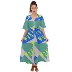 Abstract Pattern Geometric Backgrounds   Kimono Sleeve Boho Dress by Eskimos