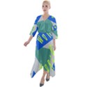 Abstract pattern geometric backgrounds   Quarter Sleeve Wrap Front Maxi Dress View1