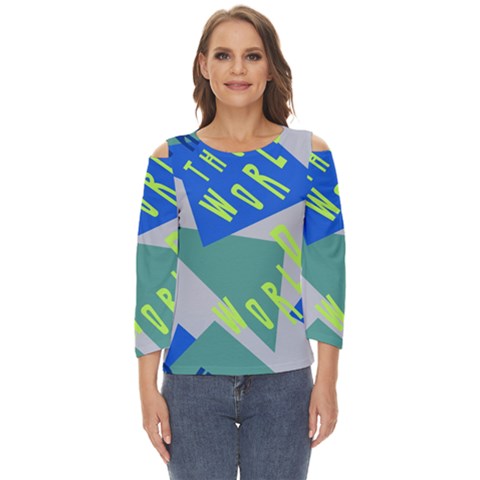 Abstract Pattern Geometric Backgrounds   Cut Out Wide Sleeve Top by Eskimos