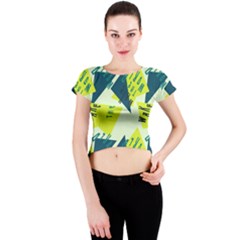 Abstract Pattern Geometric Backgrounds   Crew Neck Crop Top by Eskimos