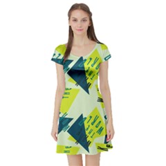 Abstract Pattern Geometric Backgrounds   Short Sleeve Skater Dress by Eskimos