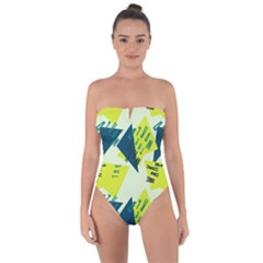 Abstract Pattern Geometric Backgrounds   Tie Back One Piece Swimsuit by Eskimos