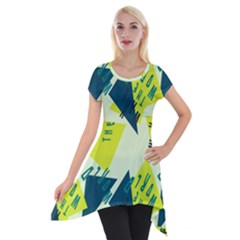 Abstract Pattern Geometric Backgrounds   Short Sleeve Side Drop Tunic by Eskimos