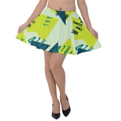 Abstract Pattern Geometric Backgrounds   Velvet Skater Skirt by Eskimos