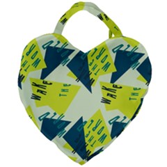 Abstract Pattern Geometric Backgrounds   Giant Heart Shaped Tote by Eskimos