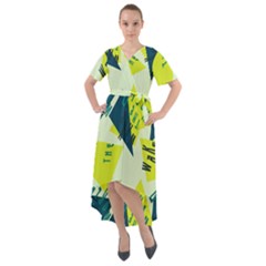 Abstract Pattern Geometric Backgrounds   Front Wrap High Low Dress by Eskimos