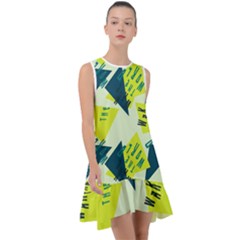 Abstract Pattern Geometric Backgrounds   Frill Swing Dress by Eskimos