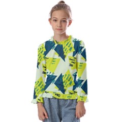 Abstract Pattern Geometric Backgrounds   Kids  Frill Detail Tee