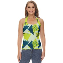 Abstract Pattern Geometric Backgrounds   Basic Halter Top by Eskimos