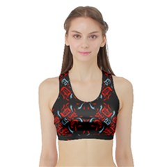 Abstract Pattern Geometric Backgrounds   Sports Bra With Border by Eskimos