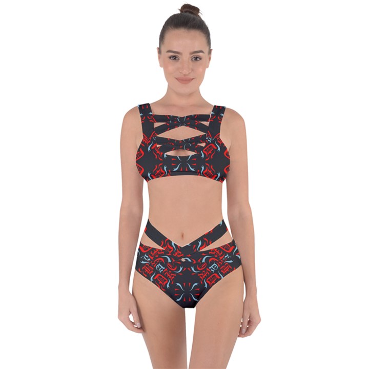 Abstract pattern geometric backgrounds   Bandaged Up Bikini Set 