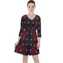 Abstract pattern geometric backgrounds   Quarter Sleeve Ruffle Waist Dress View1