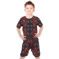 Abstract Pattern Geometric Backgrounds   Kids  Tee And Shorts Set by Eskimos