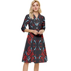 Abstract Pattern Geometric Backgrounds   Classy Knee Length Dress