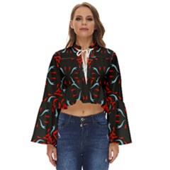 Abstract Pattern Geometric Backgrounds   Boho Long Bell Sleeve Top