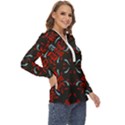 Abstract pattern geometric backgrounds   Zip Up Long Sleeve Blouse View3