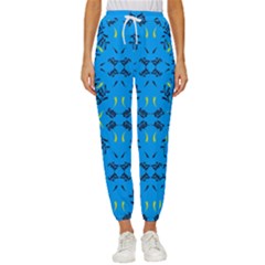 Abstract Pattern Geometric Backgrounds   Cropped Drawstring Pants