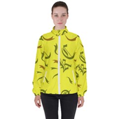 Abstract Pattern Geometric Backgrounds   Women s High Neck Windbreaker by Eskimos