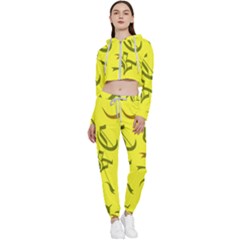 Abstract Pattern Geometric Backgrounds   Cropped Zip Up Lounge Set by Eskimos