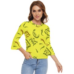 Abstract Pattern Geometric Backgrounds   Bell Sleeve Top