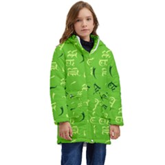 Abstract Pattern Geometric Backgrounds   Kid s Hooded Longline Puffer Jacket