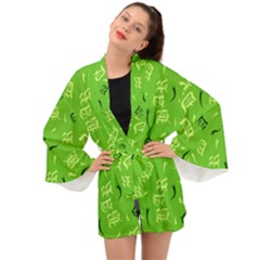 Abstract Pattern Geometric Backgrounds   Long Sleeve Kimono by Eskimos